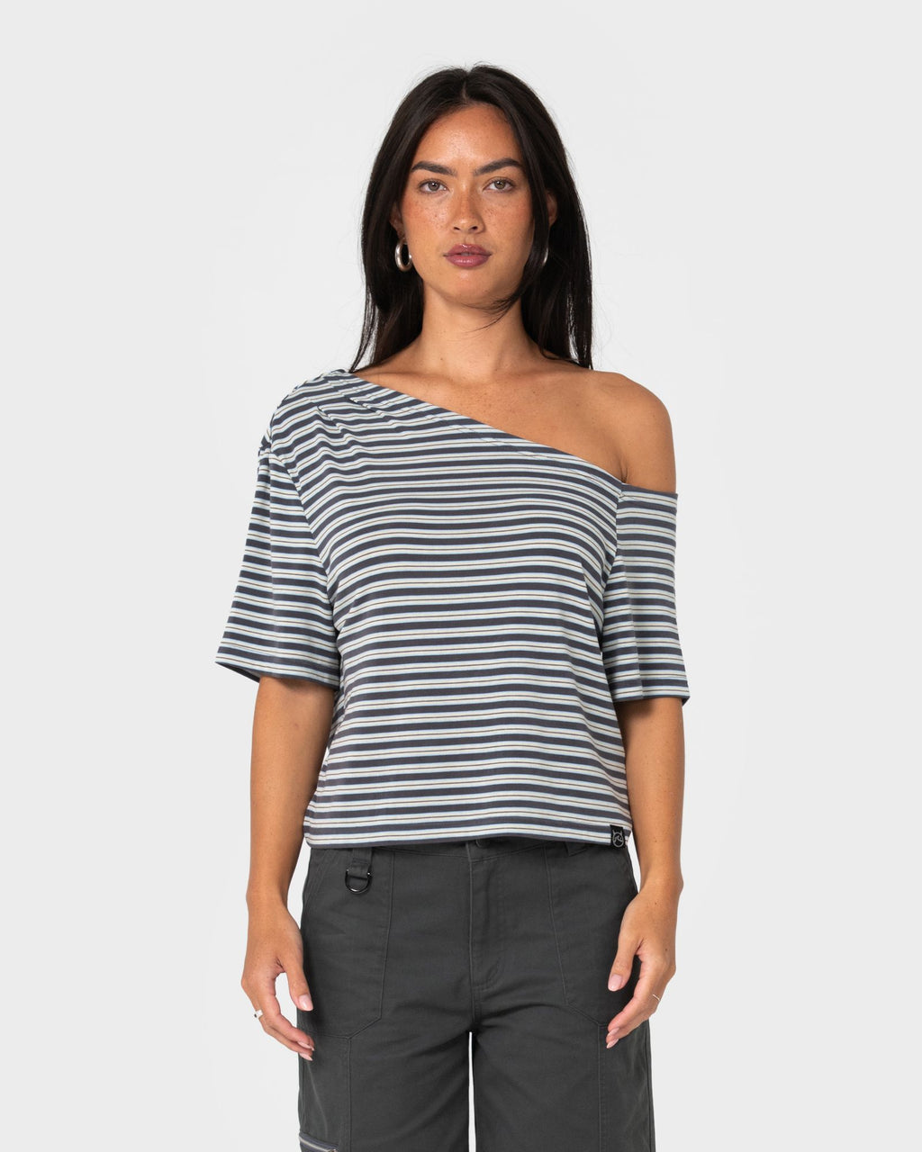 Sally Slouch Stripe Off Shoulder Top