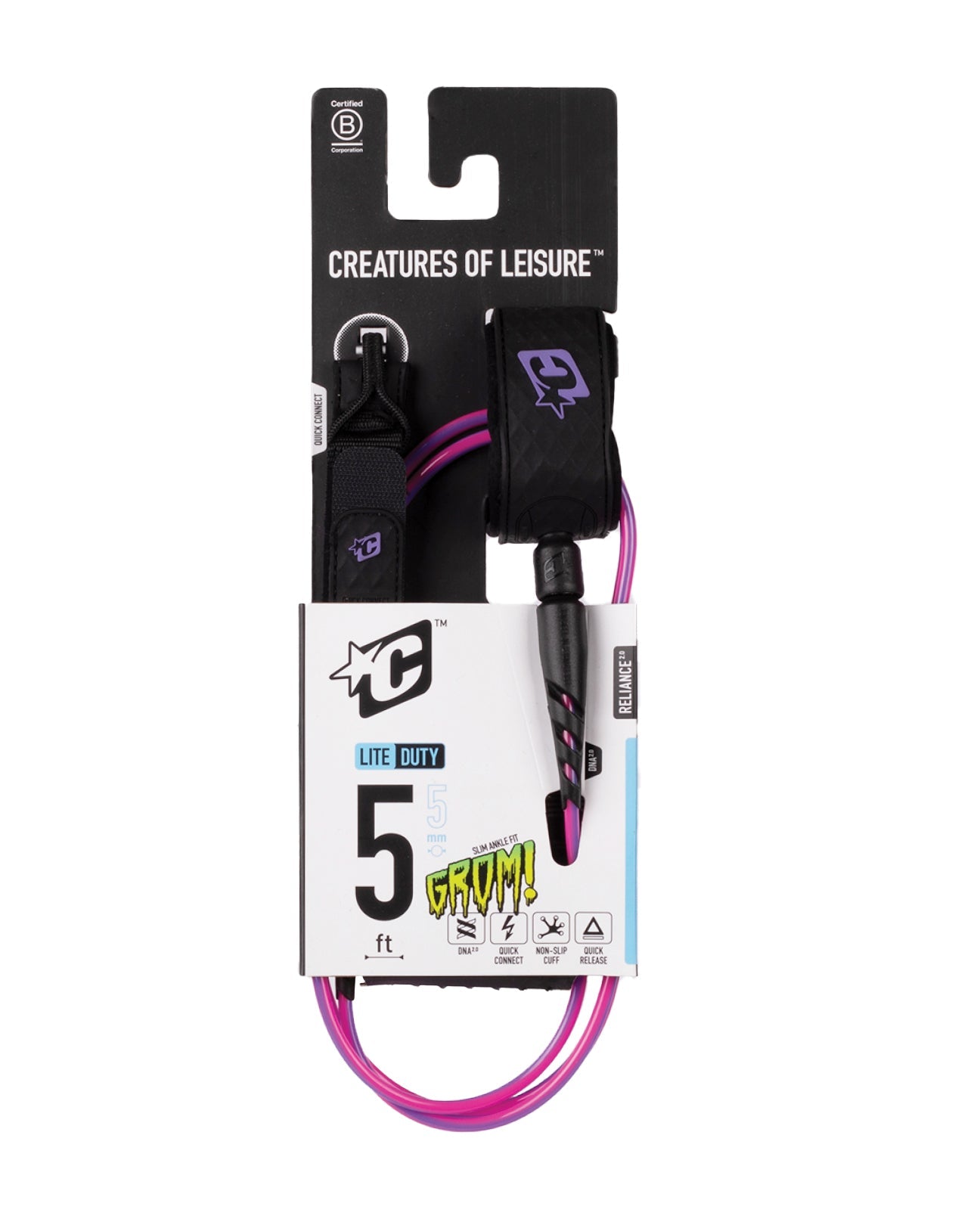 Grom Reliance 2.0 Light Duty 5Ft Slim Leash