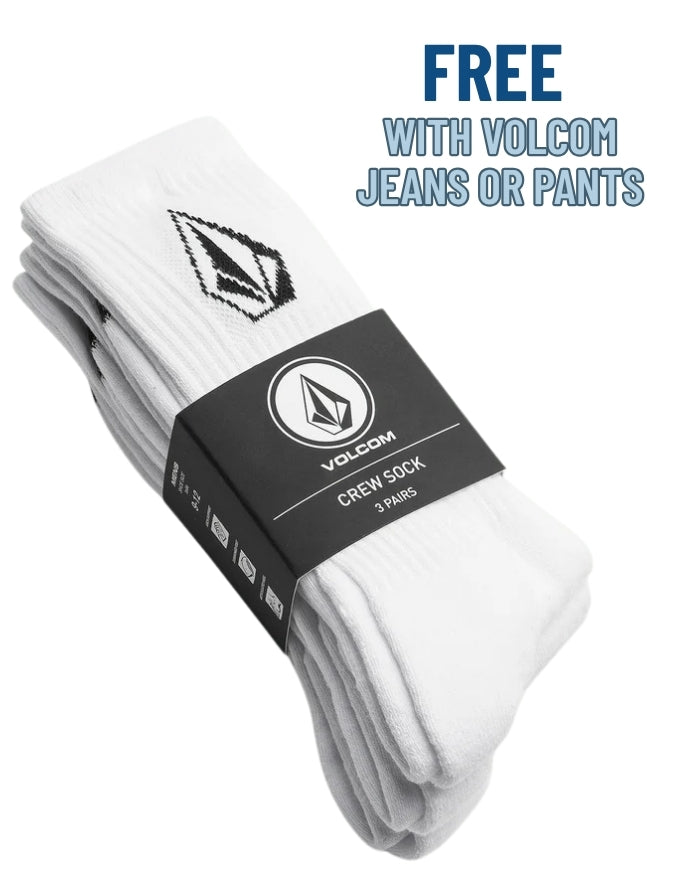Full Stone Sock 3Pk - White