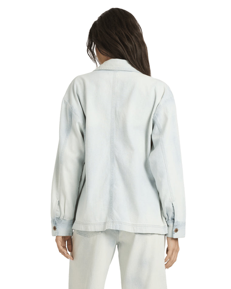 Jade Saltwashed Long Sleeve Woven Top
