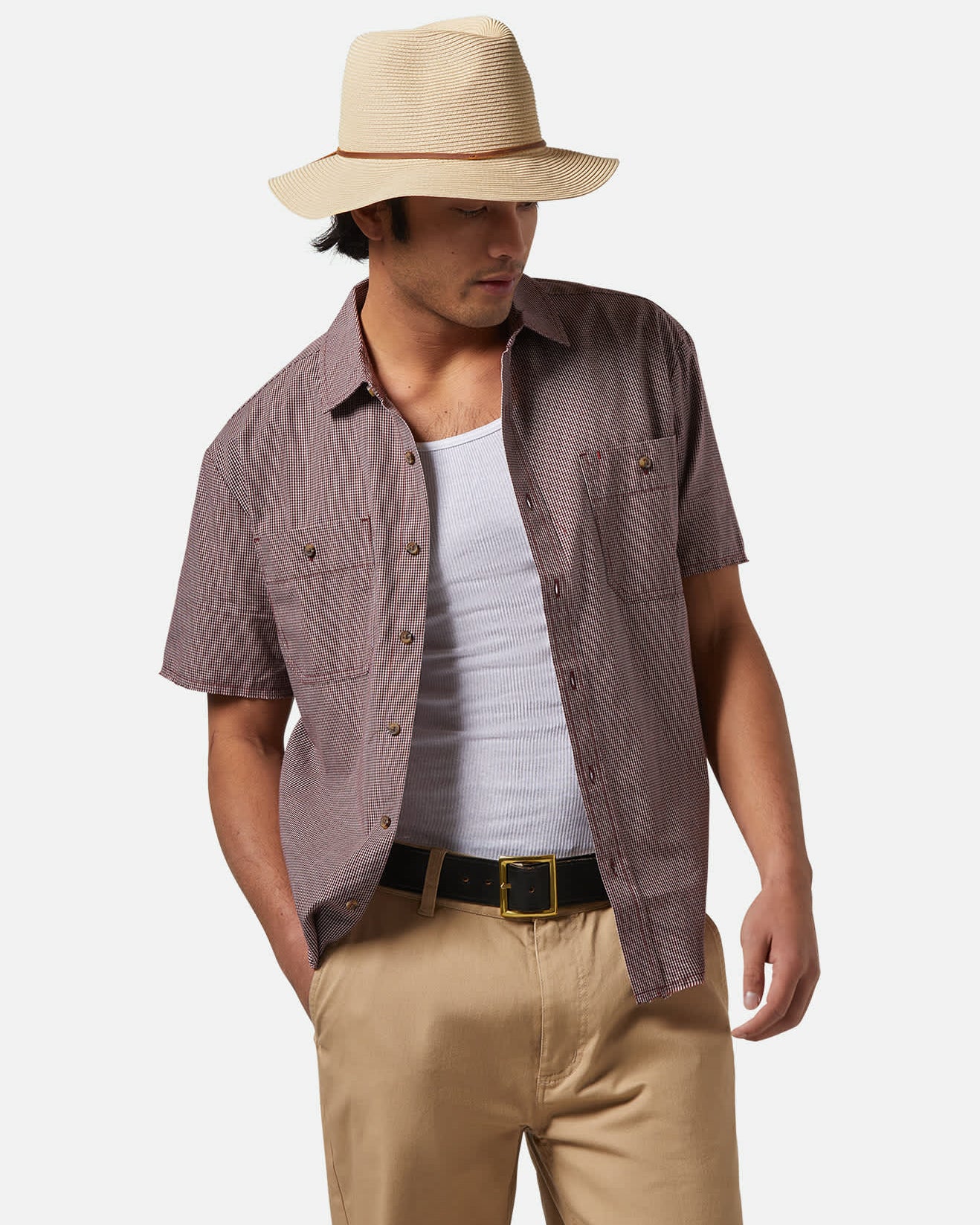 Wesley Straw Packable Fedora