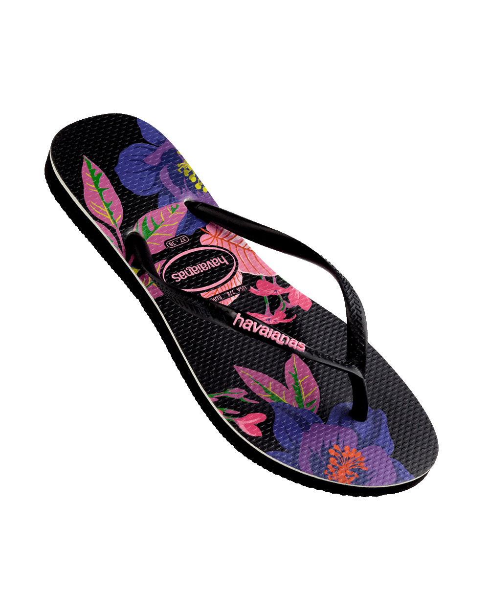 Slim Floral Neon Black