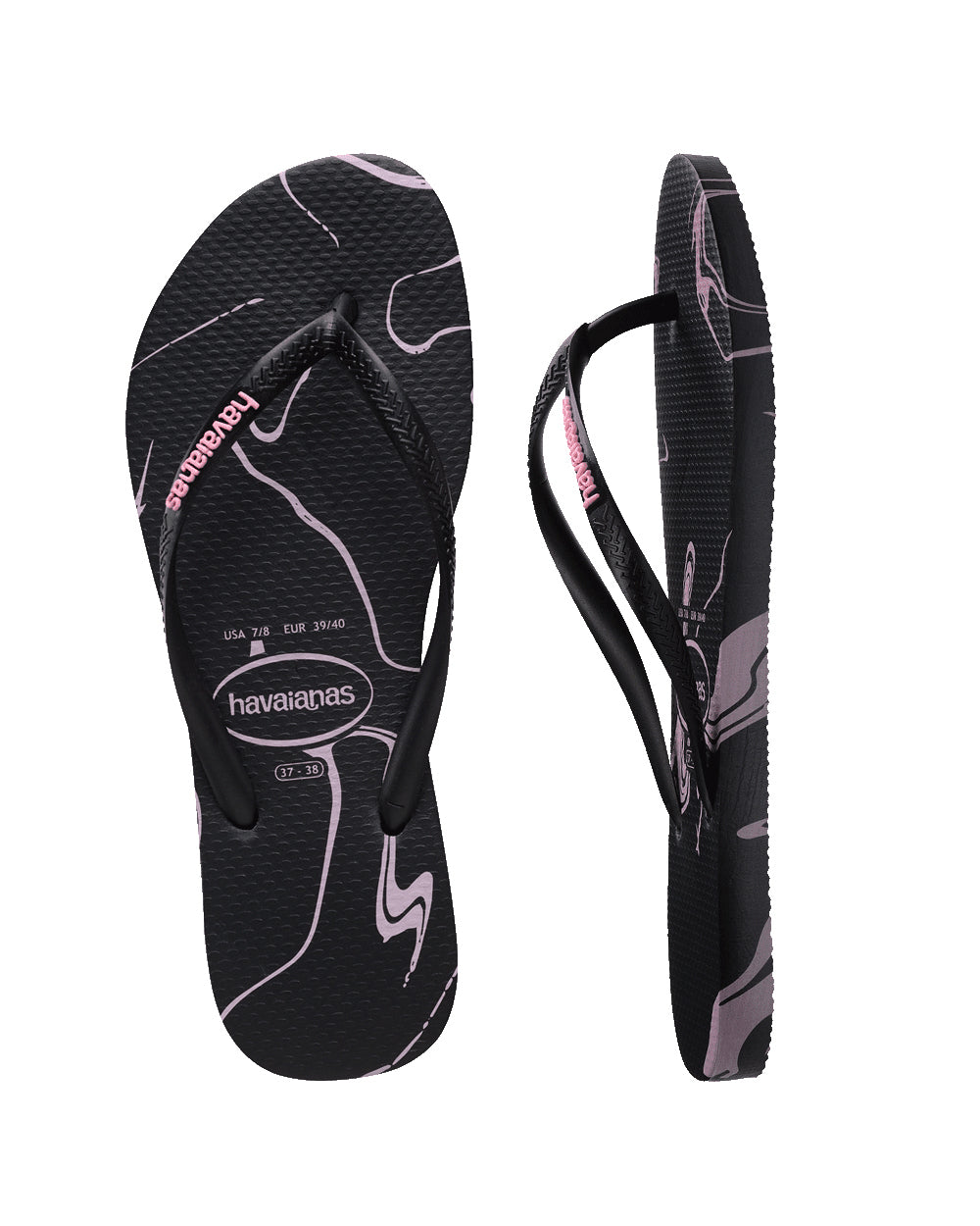 Slim Marble Black/Pink