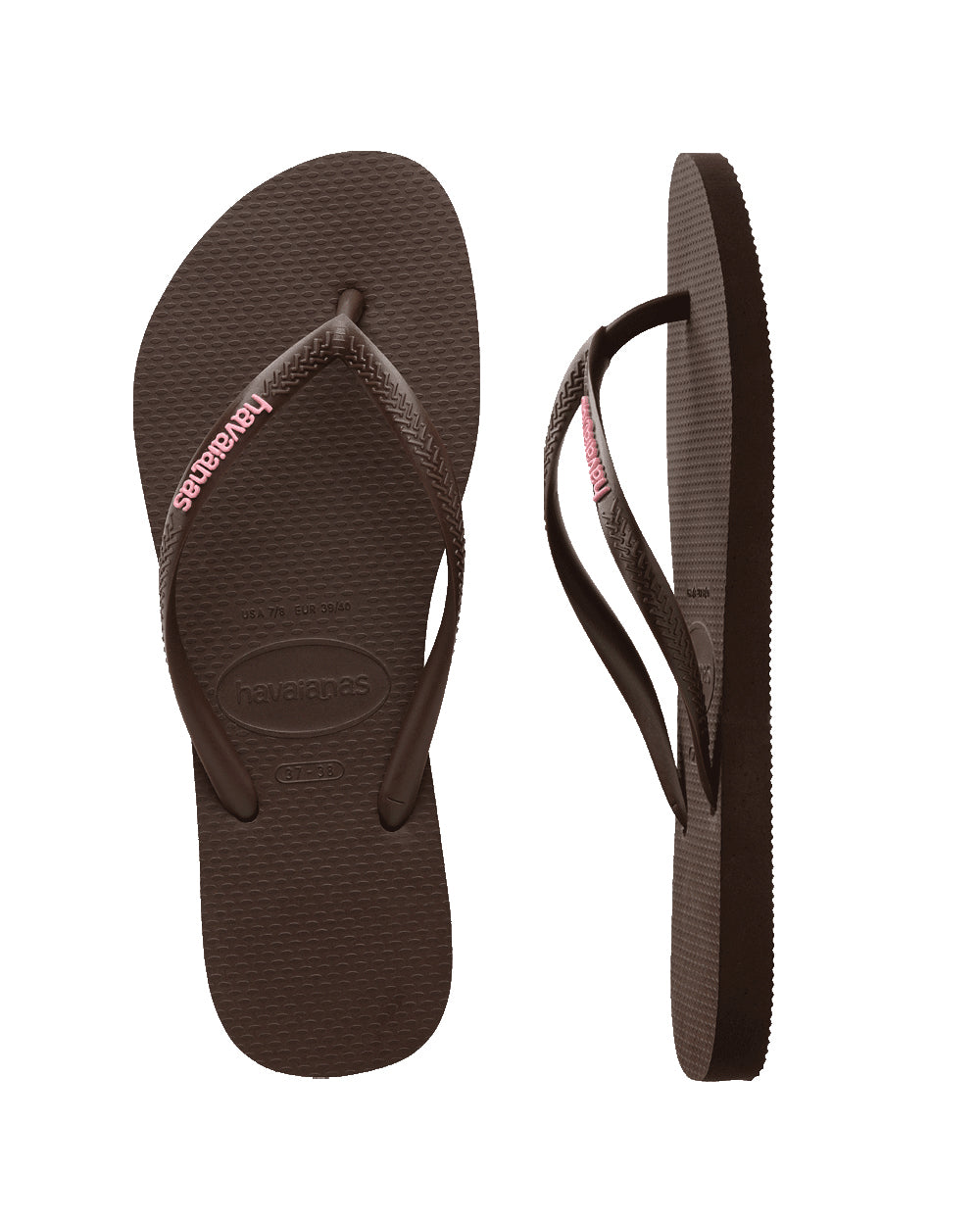 Slim Rubber Logo Brown/Pink
