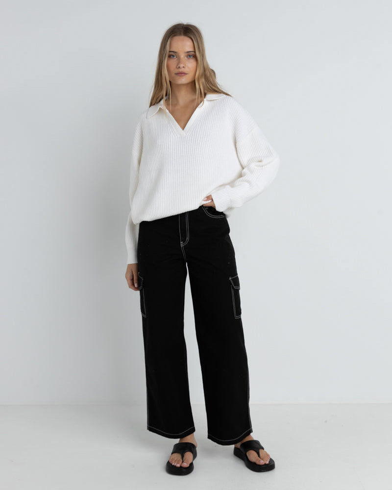 Muse V-Neck Collared Jumper