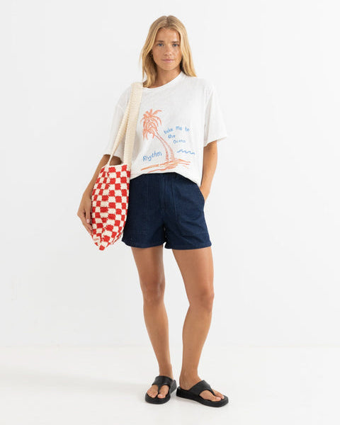 Lola Check Crochet Tote Bag