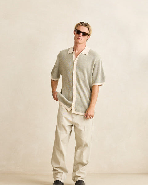 Hi Lo Knit Button Up Shirt