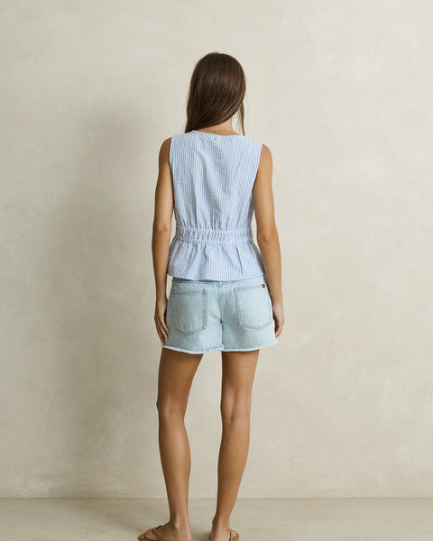 Vista Stripe Tie Front Top