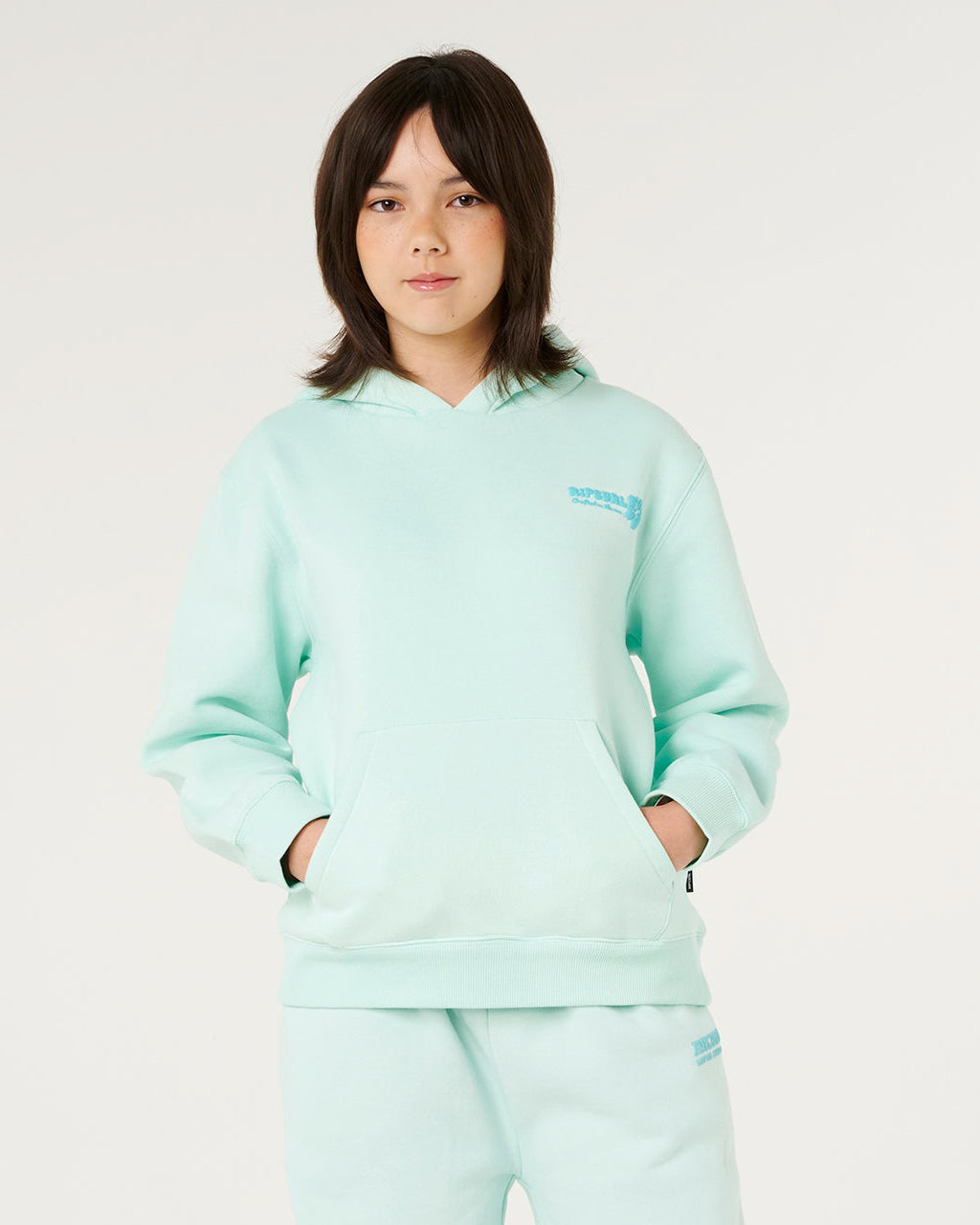 Girls Hibiscus Heat Logo Hood