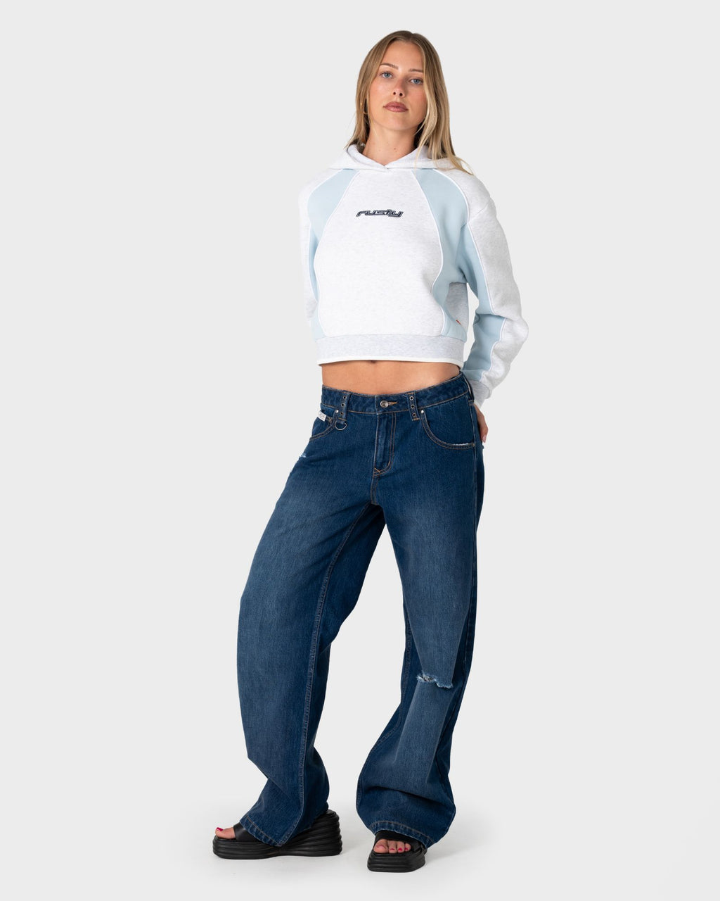 Mini Two Tides Cropped Hooded Fleece