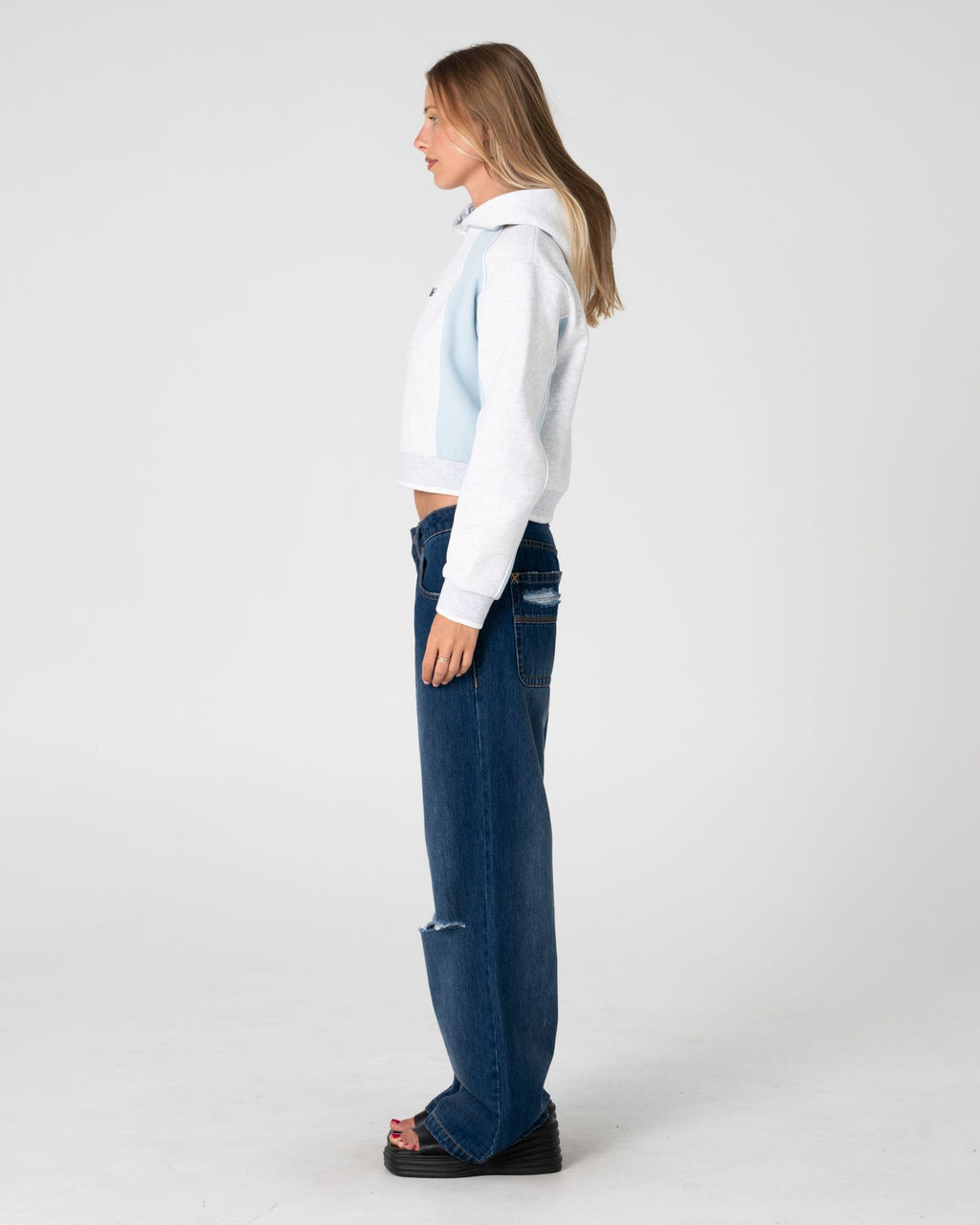 Mini Two Tides Cropped Hooded Fleece