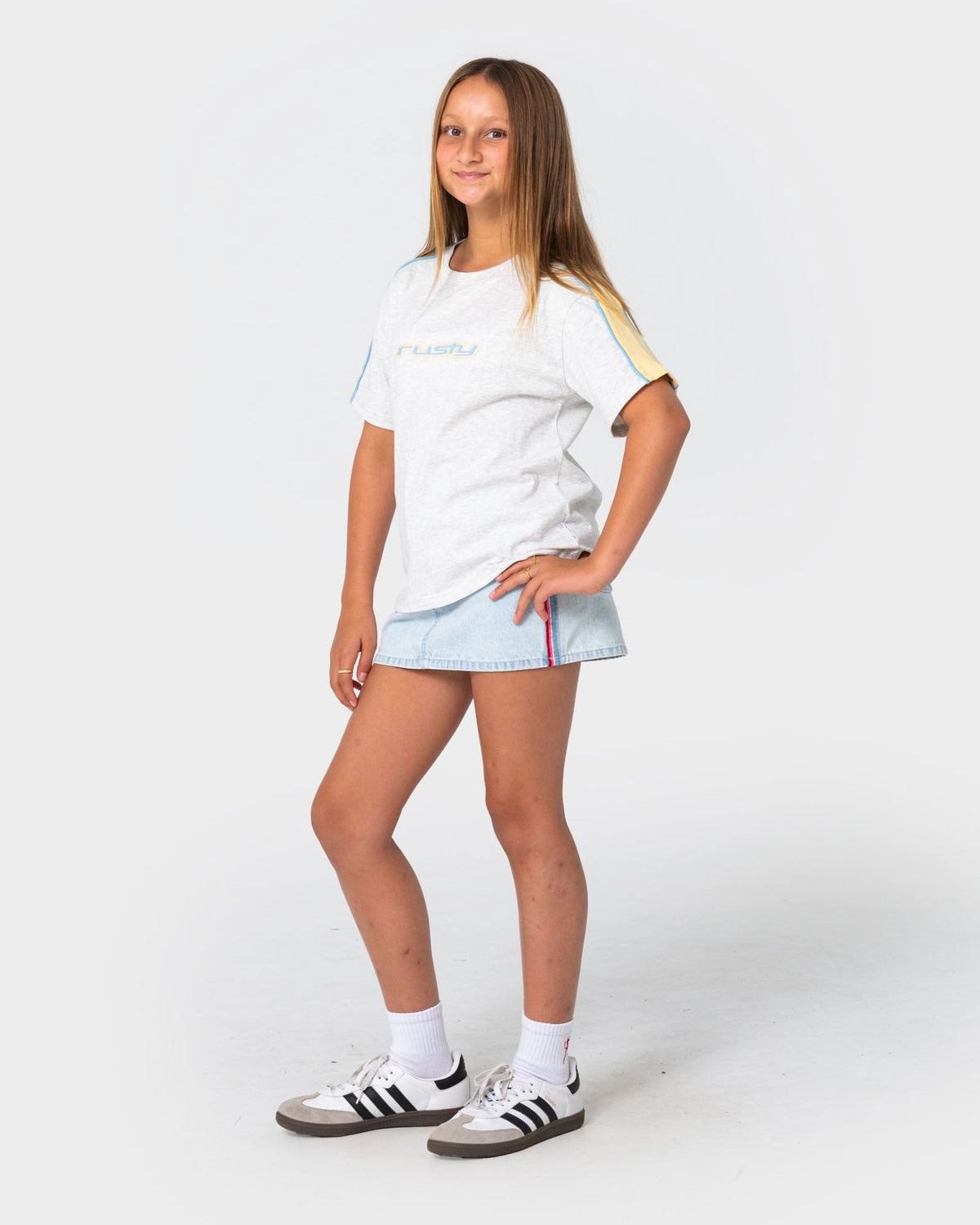 Girls Flip Mini Denim Skirt