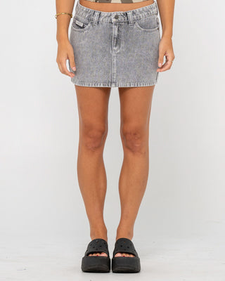 Mavericks Low Rise Denim Mini Skirt