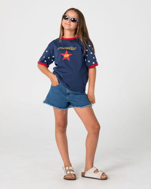 Girls Penny Kick Flare Denim Short