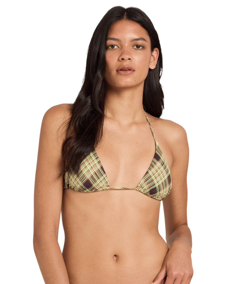 Boulevard Plaid Halter Tri Top
