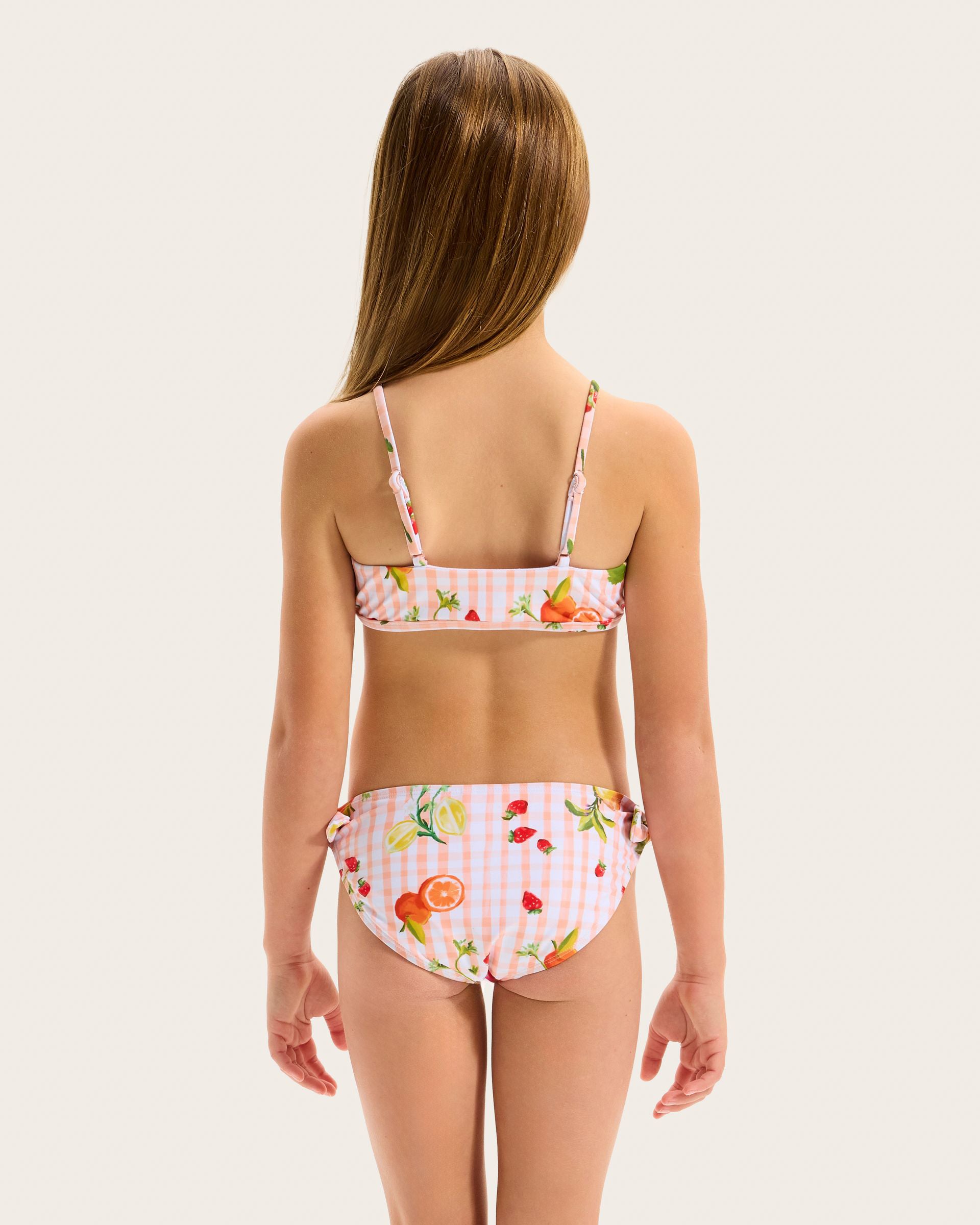Girls Citrus Gingham Bikini