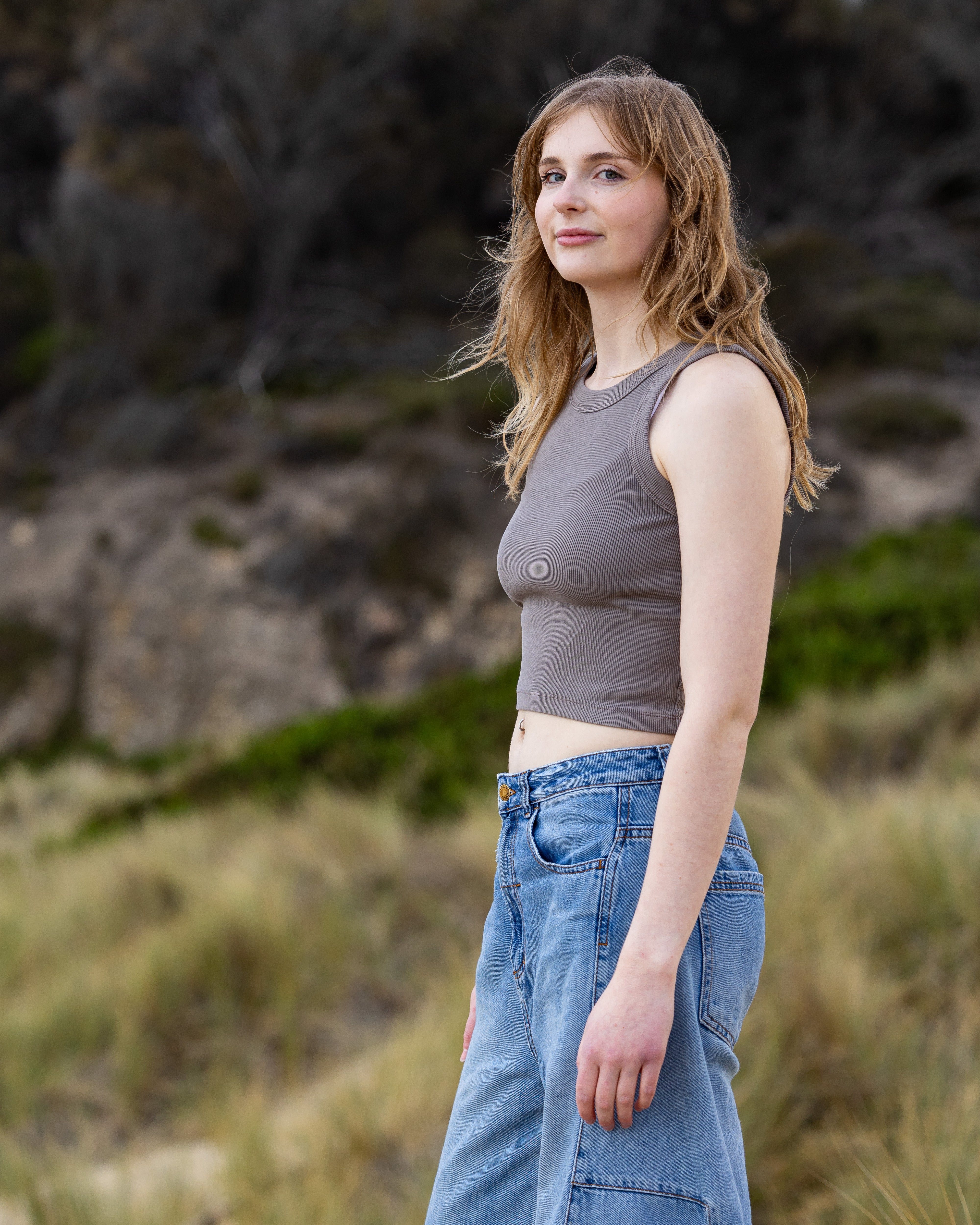 Faded Organic Rib Crop Tank