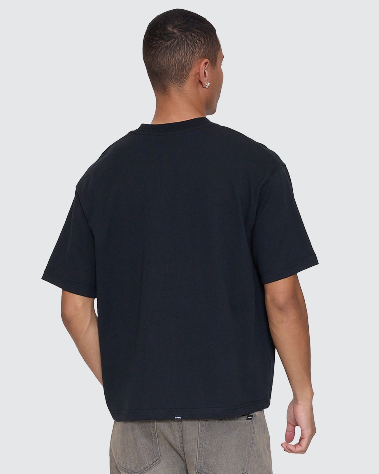 Stagger Box Fit Oversize Cropped Tee
