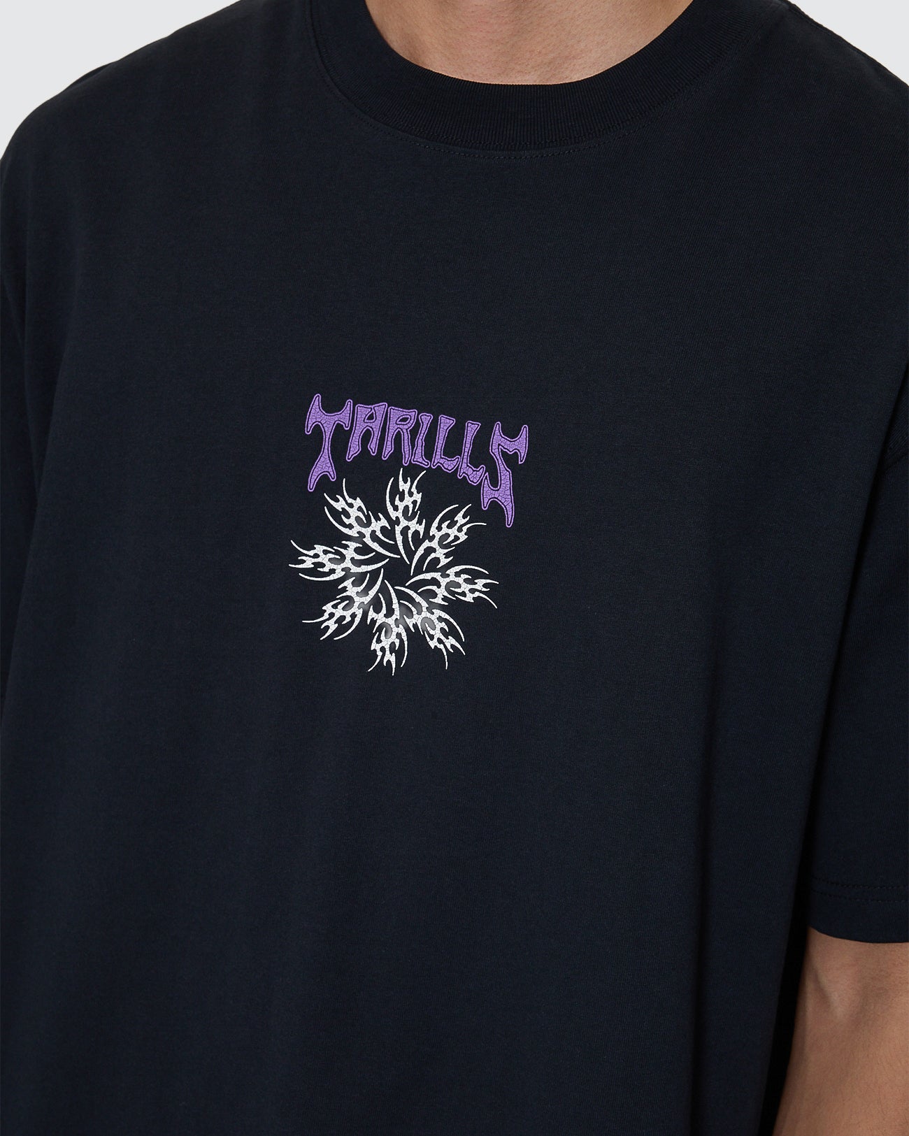 Stagger Box Fit Oversize Cropped Tee