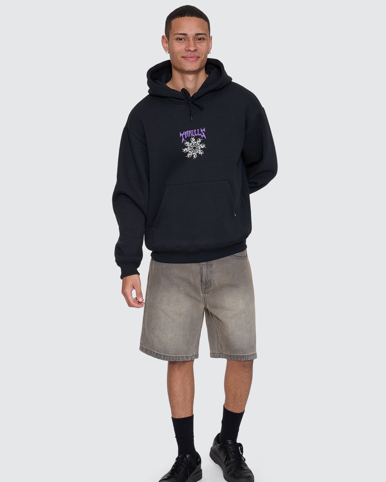 Stagger Slouch Pull On Cropped Hood