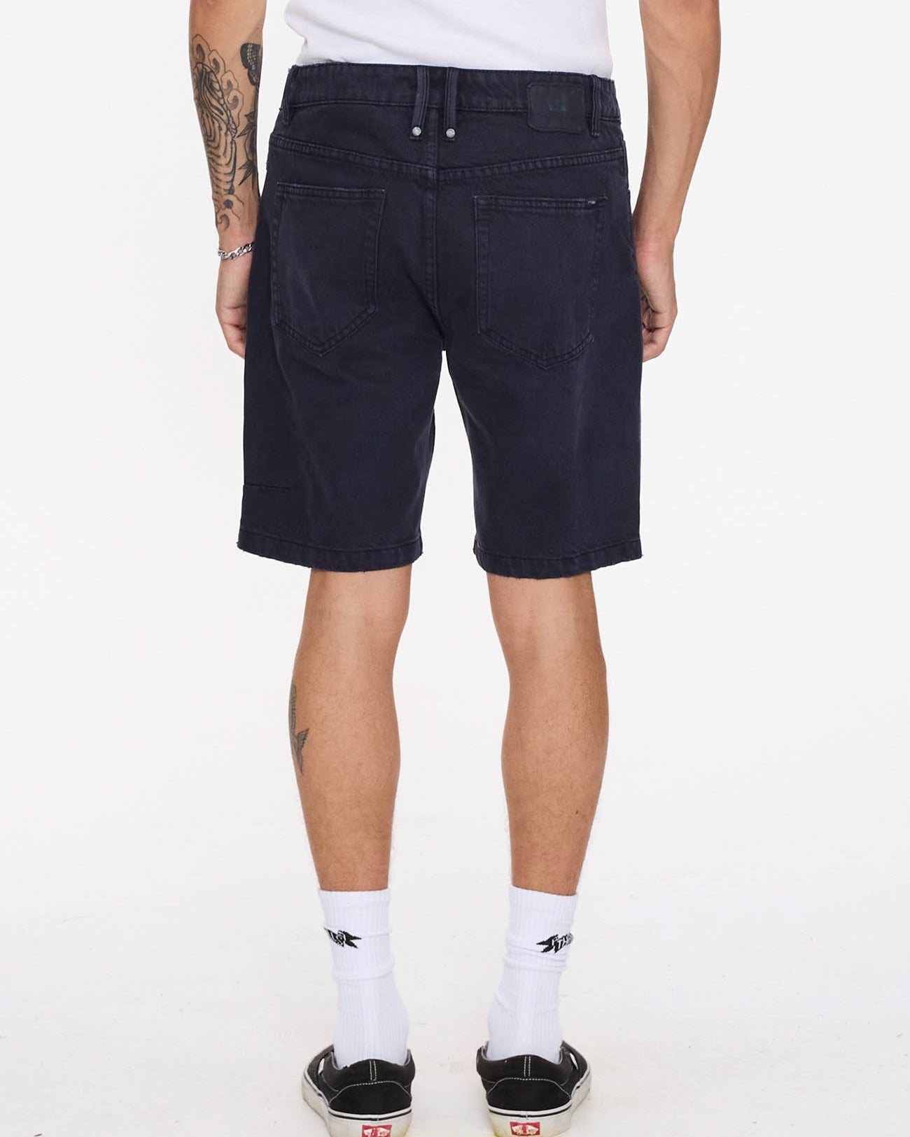 Chopped Hem Slim Straight Denim Short