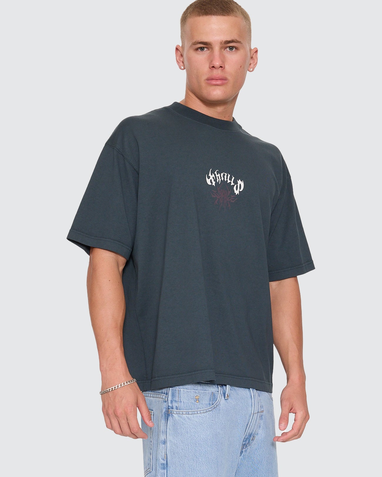Stagger Oversize Box Crop Tee