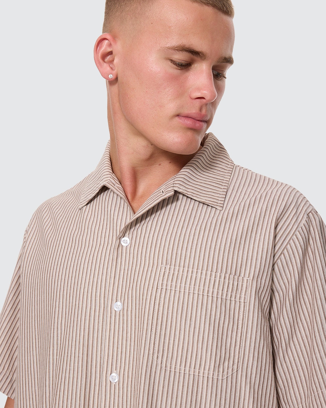Thrills Union Short Sleeve Stripe Work Shirt