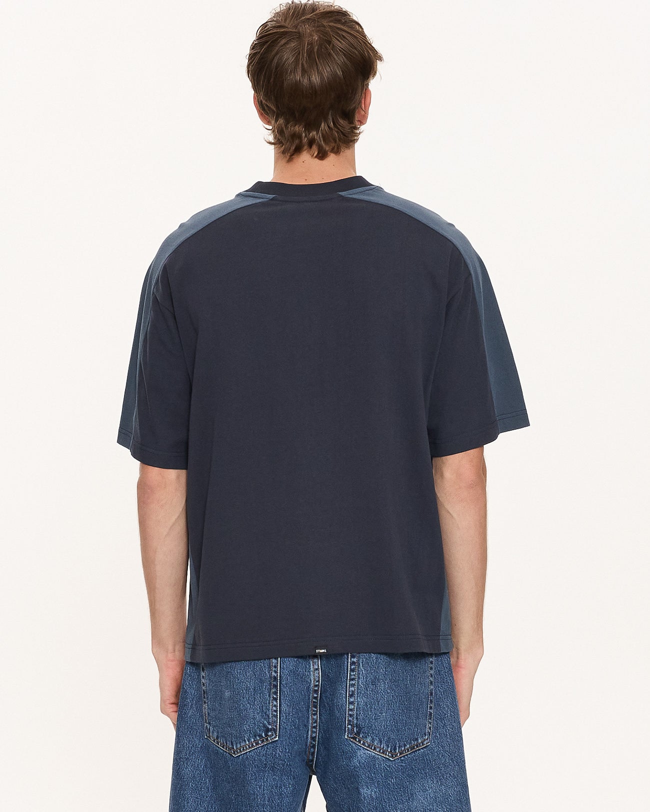 Fusion Panel Box Fit Oversize Cropped Tee
