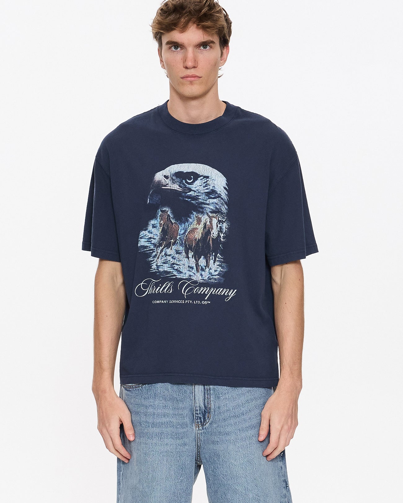 Superior Power Box Fit Oversize Cropped Tee