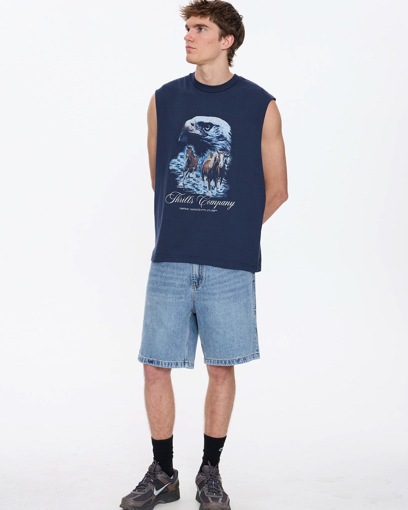 Superior Power Box Fit Oversize Cropped Muscle Tee