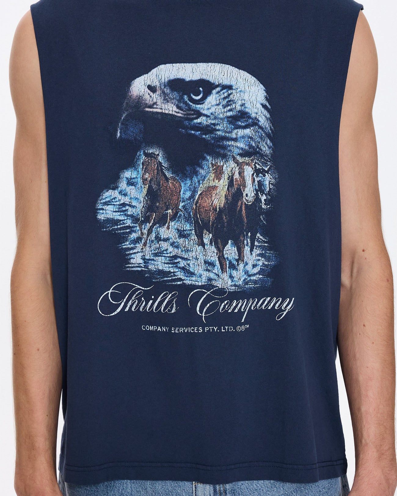 Superior Power Box Fit Oversize Cropped Muscle Tee