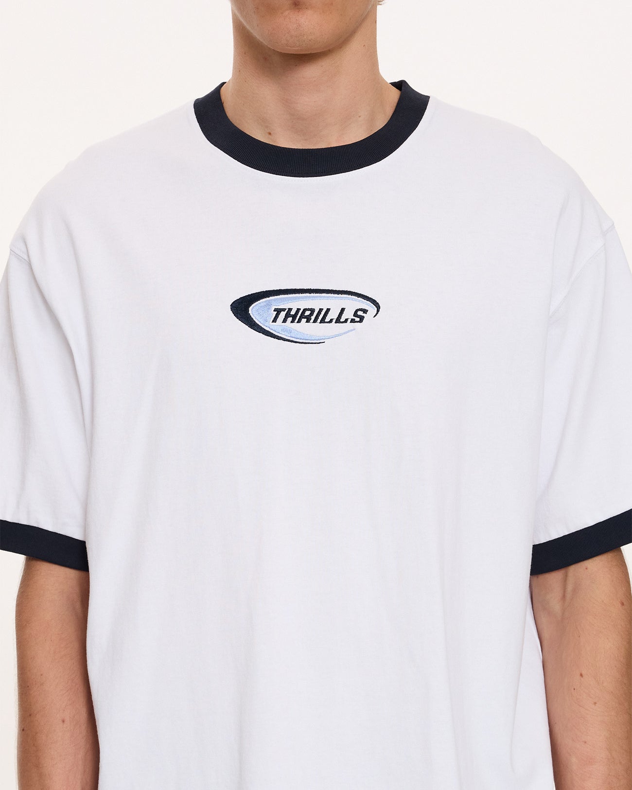 Fusion Ringer Box Fit Oversize Cropped Tee