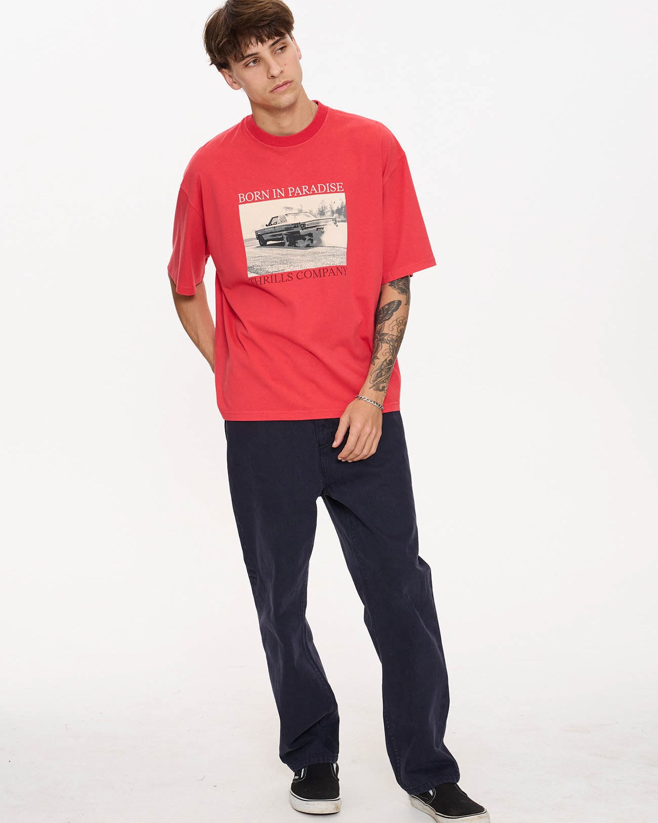 Metal and Dust Box Fit Oversize Cropped Tee