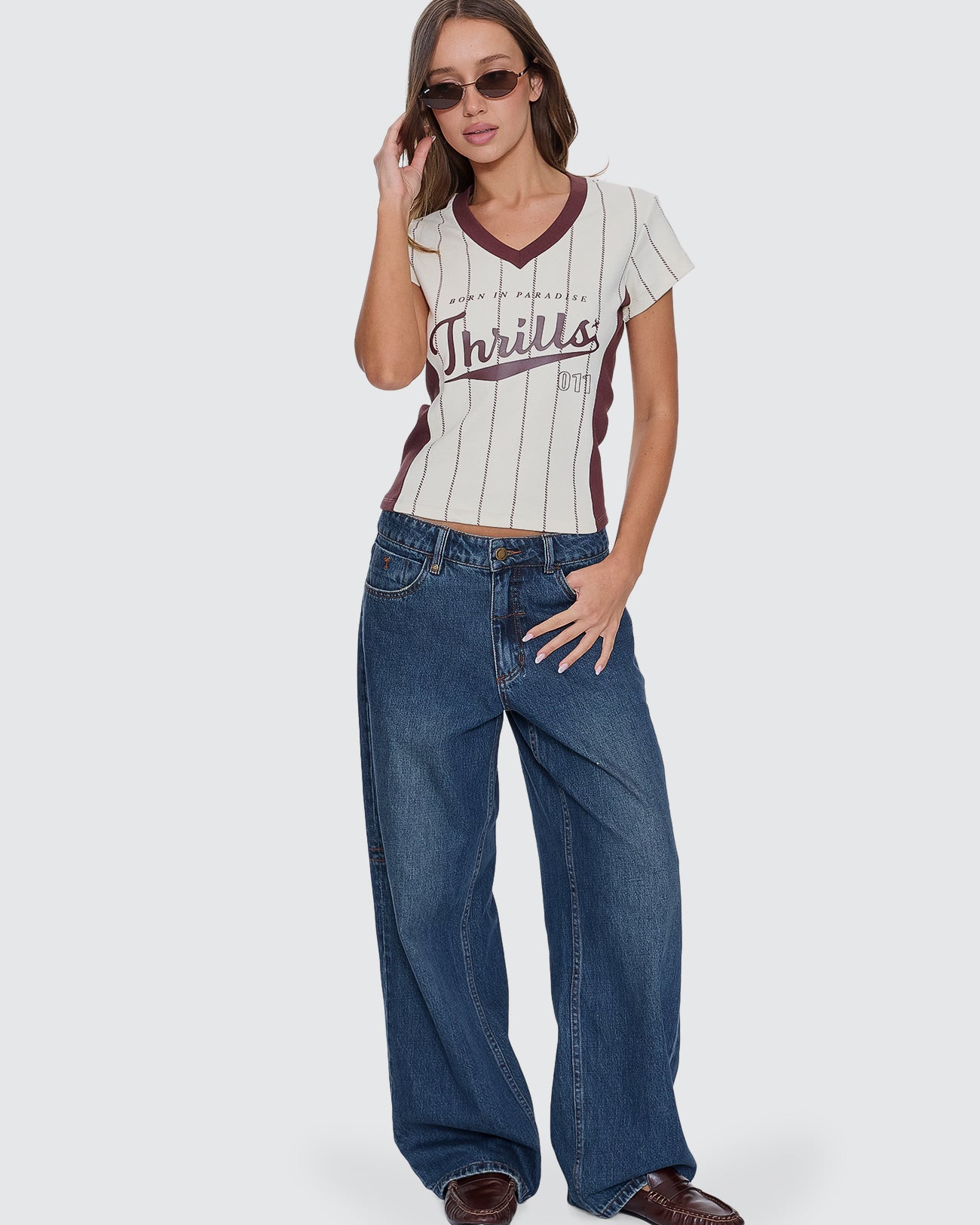 Baseline Stripe V-Neck Club Tee