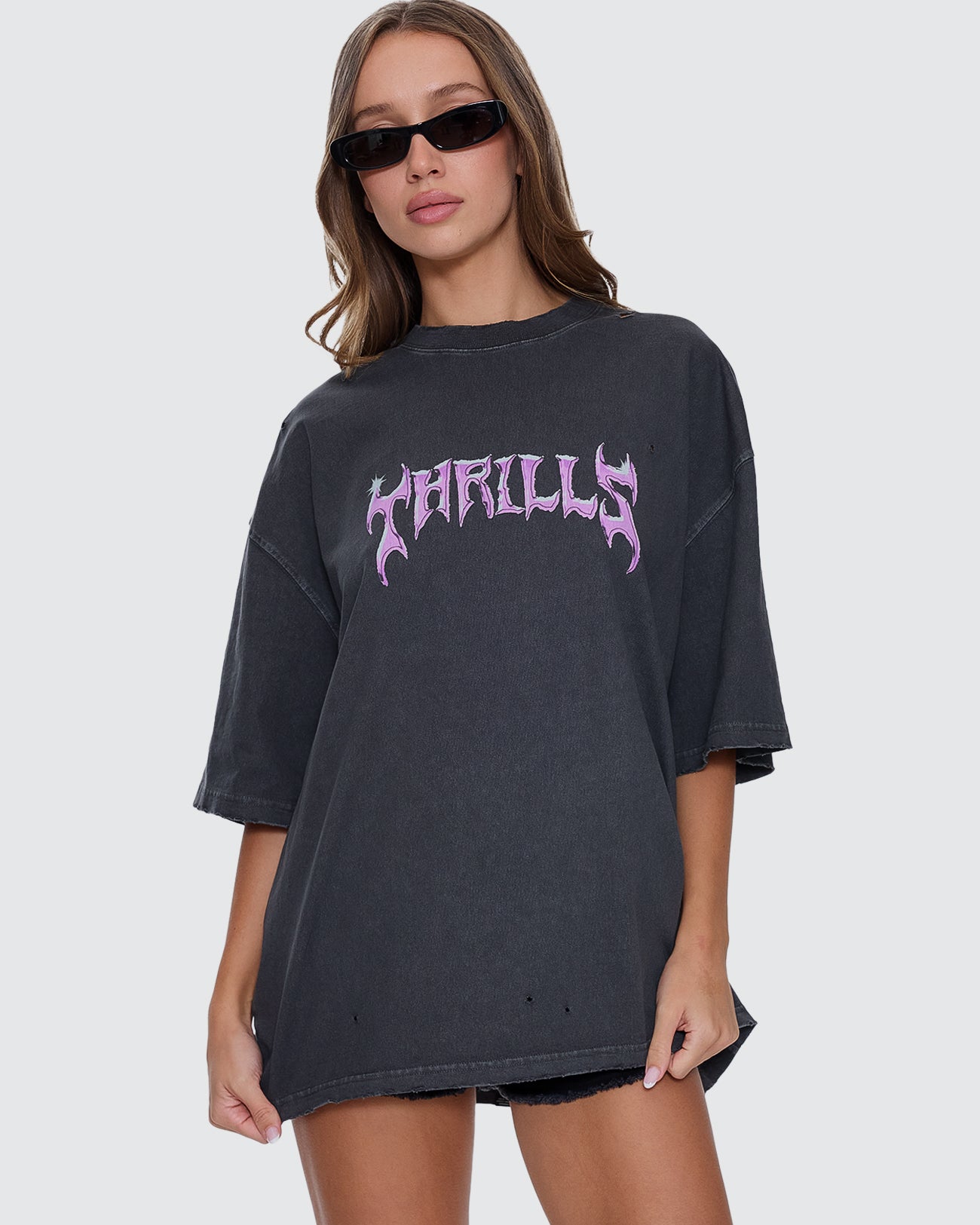 thrills oversized tee dress metal thrills Corsets Tops