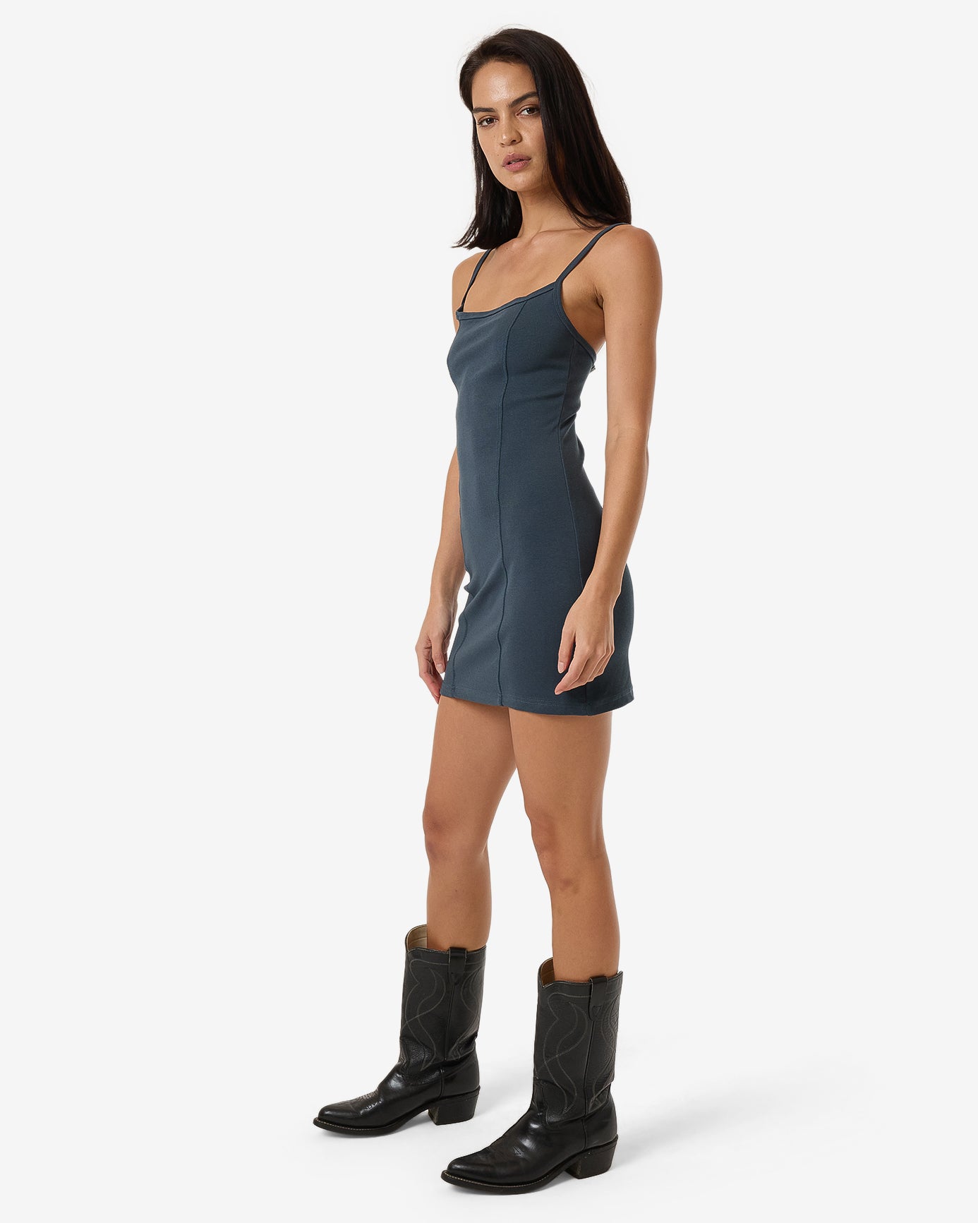 Rib Seam Mini Dress