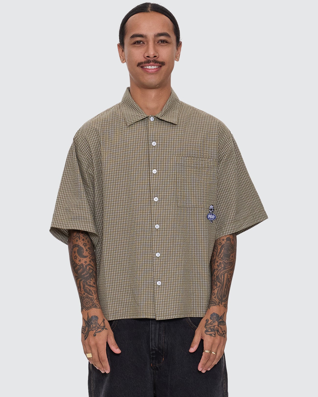 Jaws Box Fit Cropped Short Sleeve Shirt