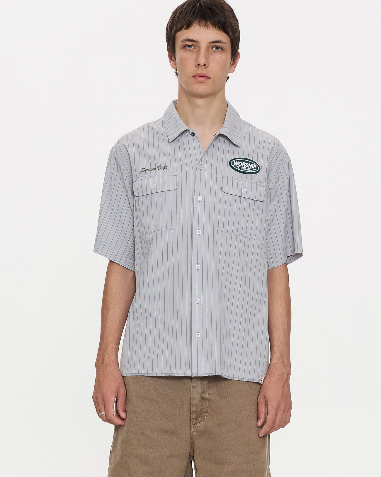 Service Stripe Short Sleeve Work Shirt