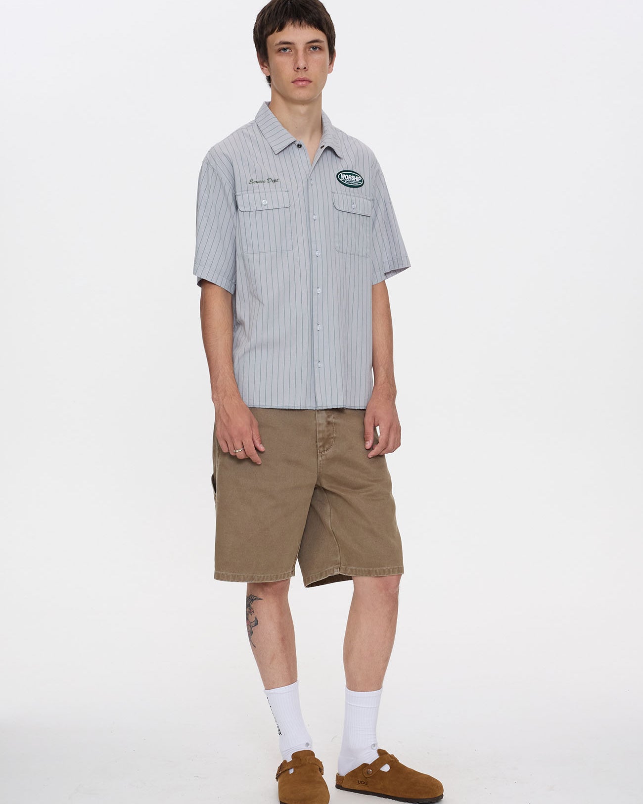 Service Stripe Short Sleeve Work Shirt