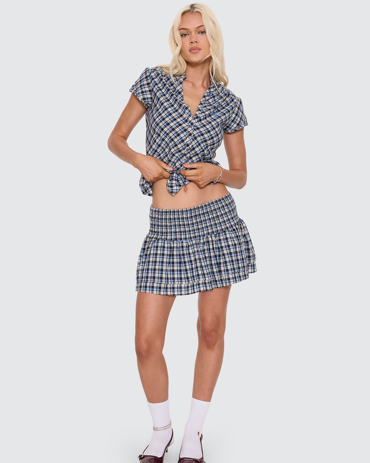 Cherub Shirred Mini Skirt