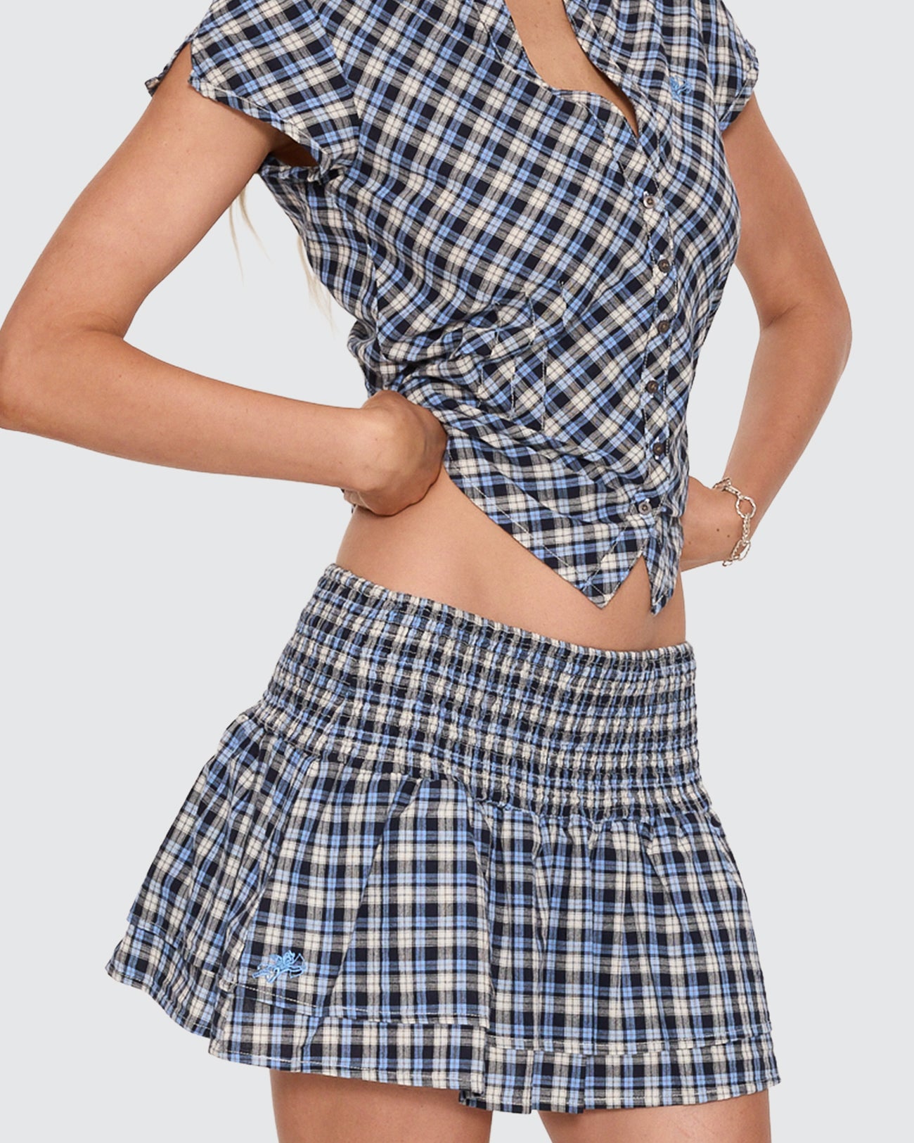 Cherub Shirred Mini Skirt