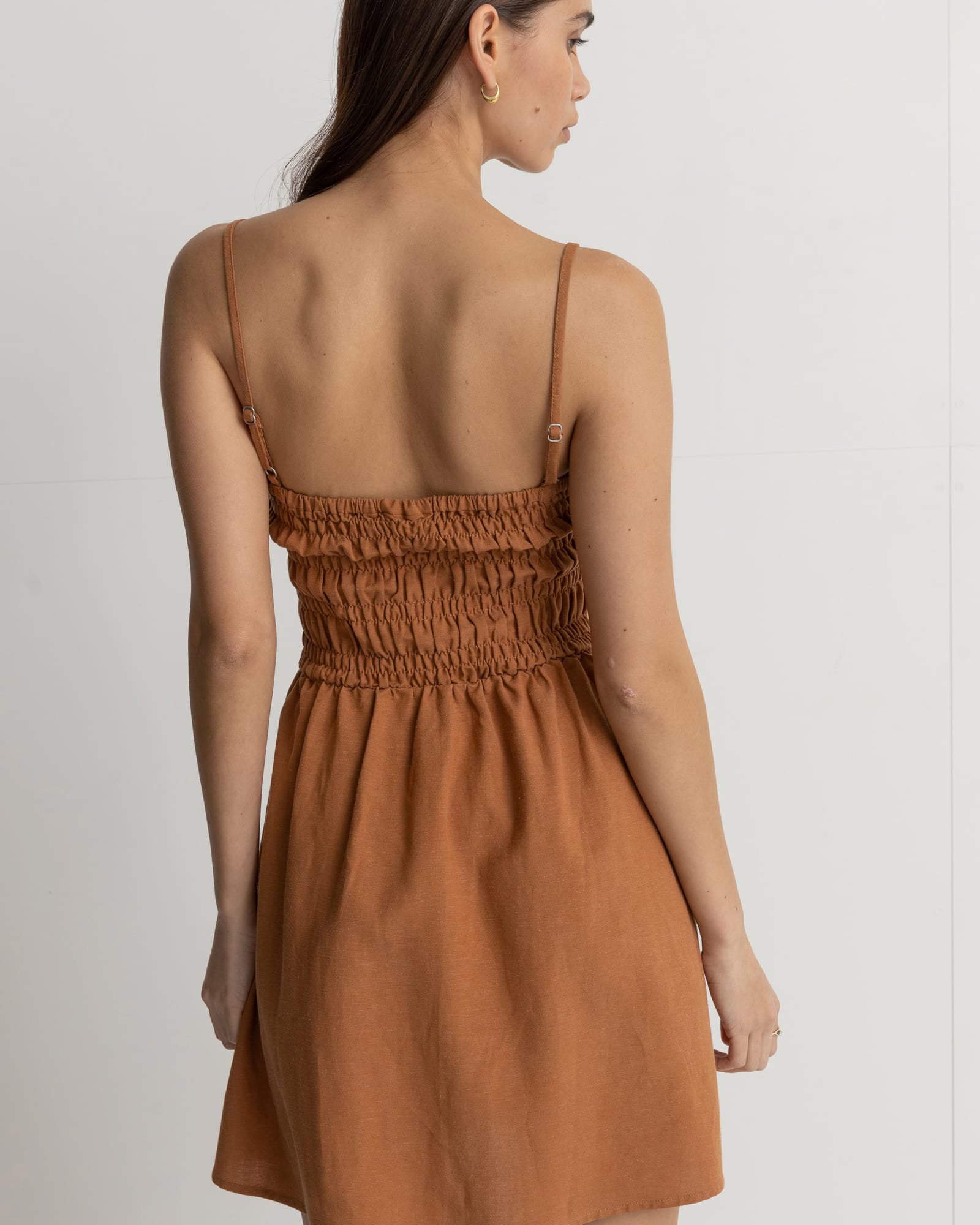 Classic Shirred Mini Dress