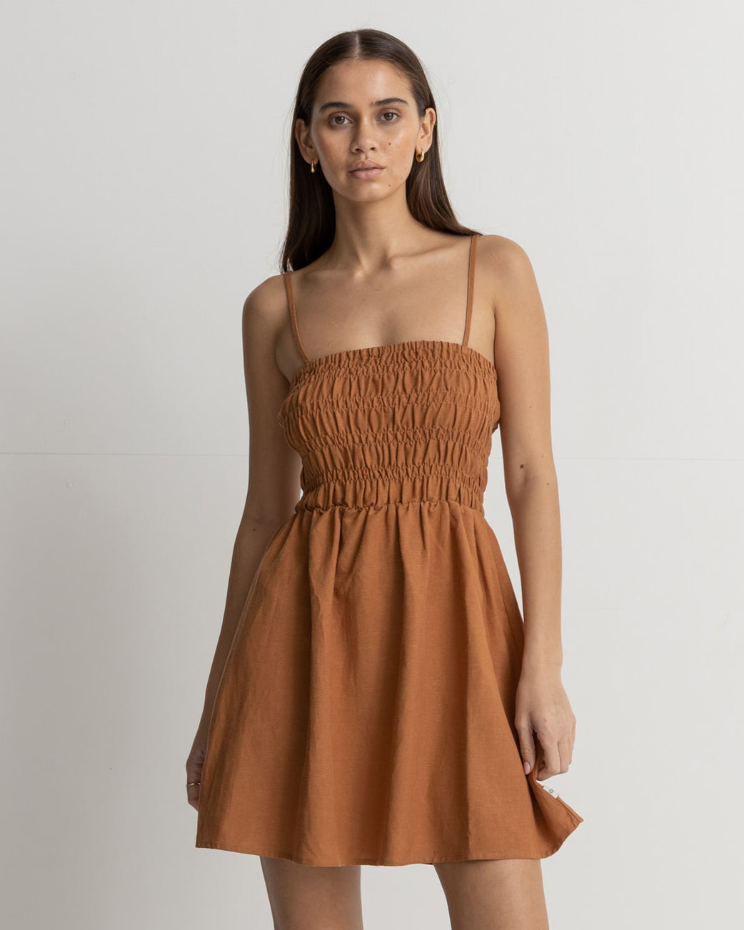 Classic Shirred Mini Dress