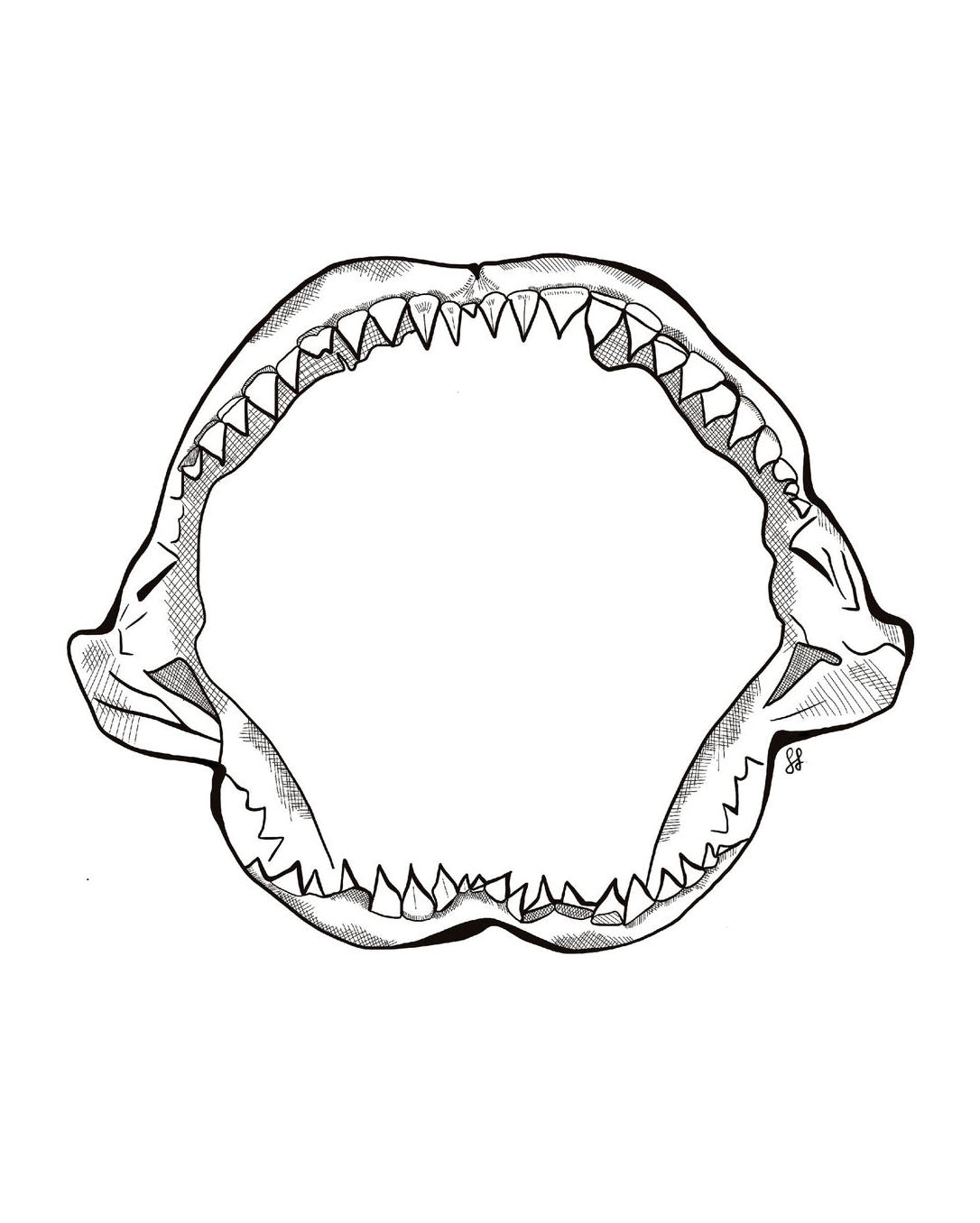 Shark Jaw Sticker