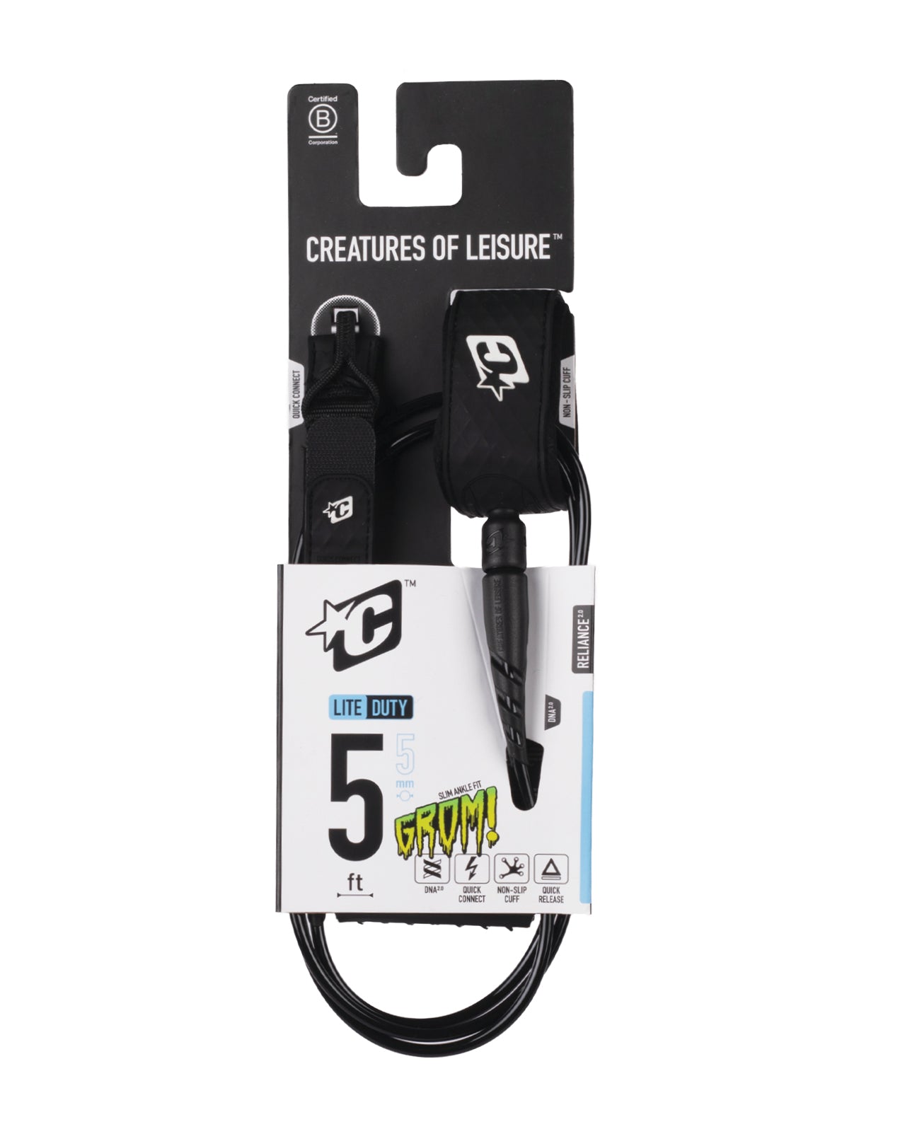 Grom Reliance 2.0 Light Duty 5Ft Slim Leash