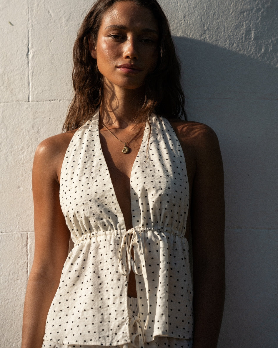 Polka Halter Top