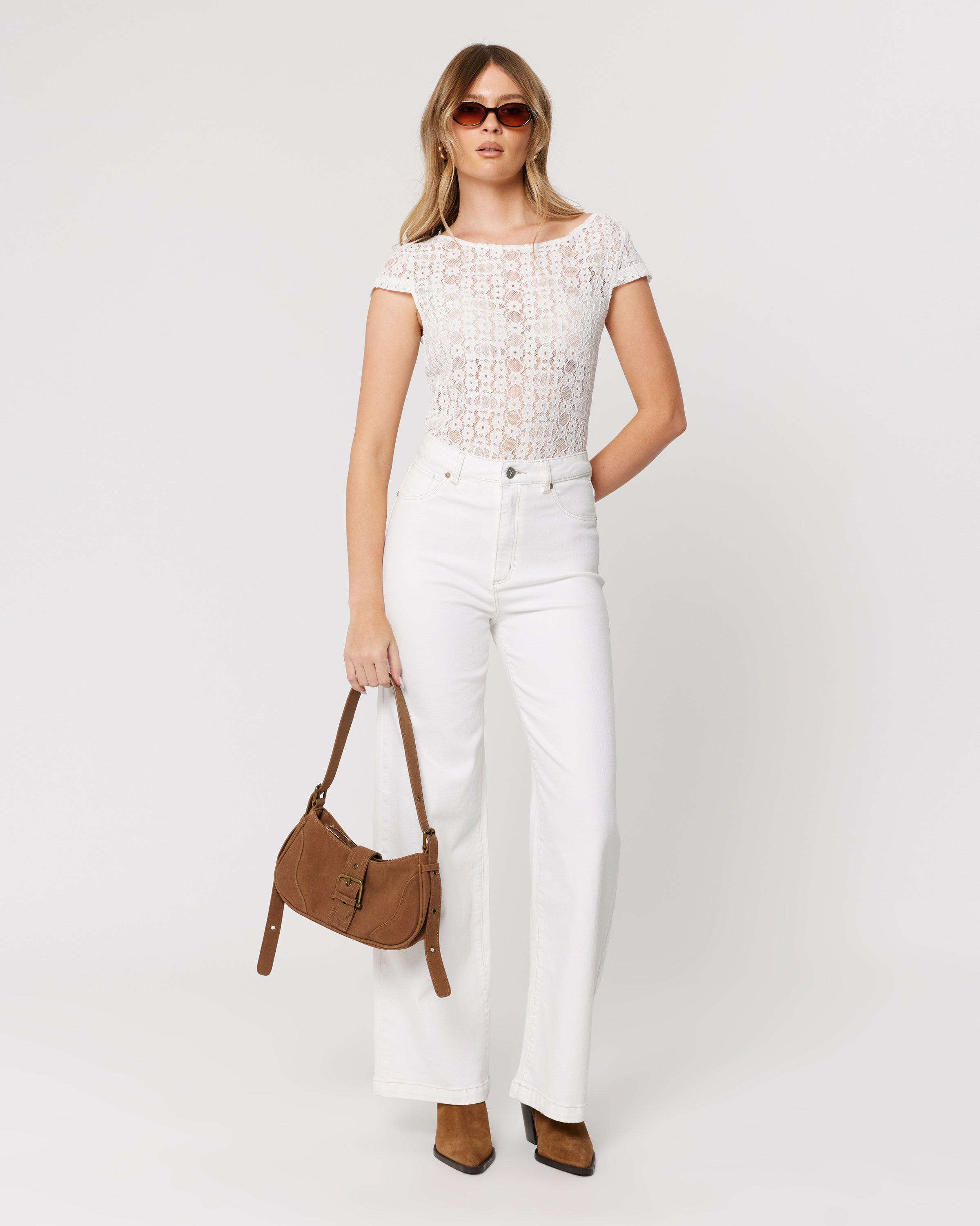 94 Wide Western White Jean