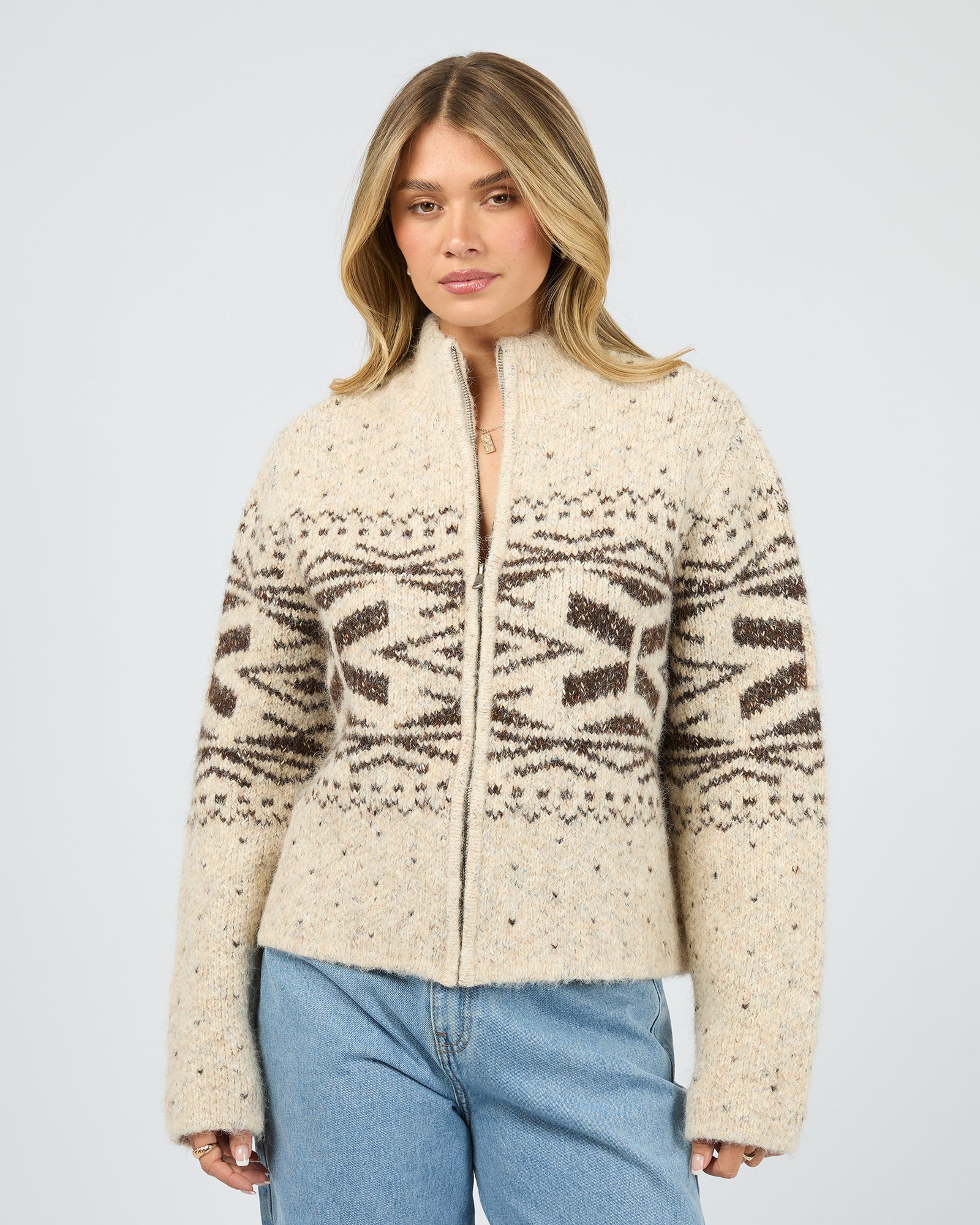 Zoe Knit Zip Thru