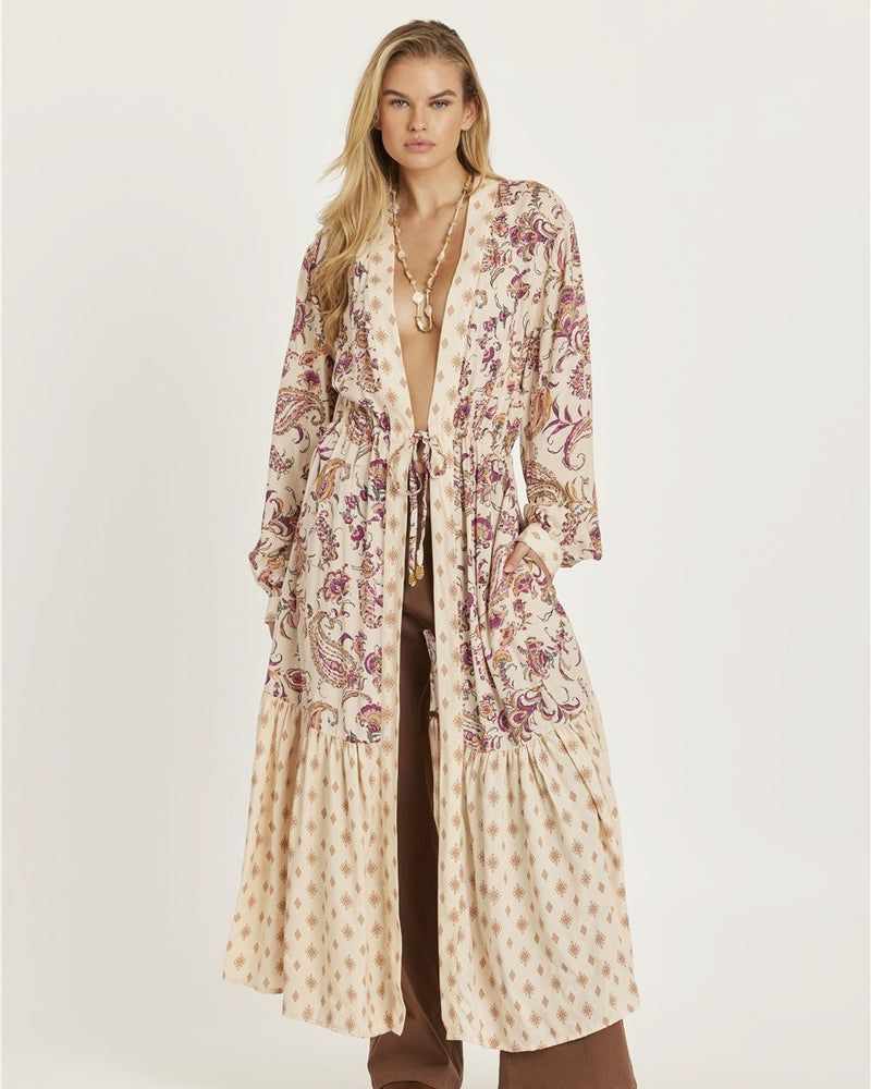 Zahara Long Sleeve Woven Kimono