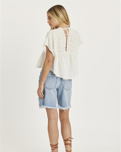 Lovers Lane Short Sleeve Woven Top
